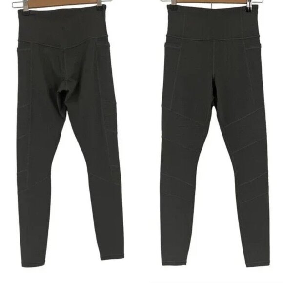 Athleta - Inclination Moto Tight Leggings Running 490560 | Small | Arbor Olive - Picture 2 of 5